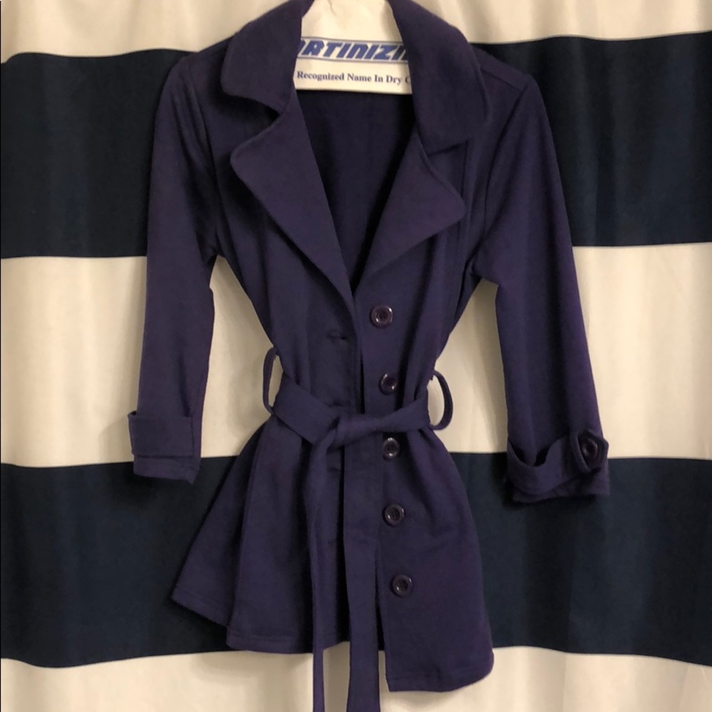 Purple quarter sleeve coat